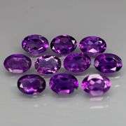 Top royal purple! 6.28ct 7x5mm real Bolivian Amethyst set!