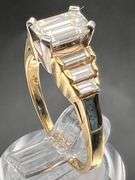 14K Two-tone Gold Emerald Cut Diamond Ring of 1.3ct