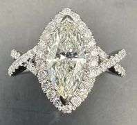 14K White Gold Marquise Cut Diamond Ring of 1.58ct