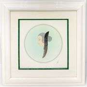 Erte "Chignon" Estate Serigraph with Foil Stamping Framed