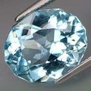 Fancy cut! Eye clean! 4.95ct vivid Swiss blue Topaz!