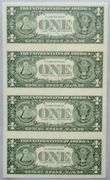 Sheet of 4 Uncut 1999 $1 Fed Reserve Notes.
