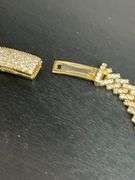 CERTIFIED 14K YELLOW GOLD CUBAN LINK CHAIN  WITH DIAMONDS