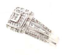 10kt White gold princess cut diamond engagement ring