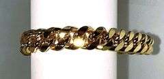 Huge 63.9 Gram Yellow 14 Kt Gold Plate Cuban Curb Link Bracelet