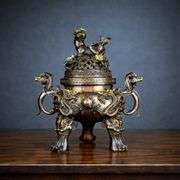 Antique-Style Brass Incense Burner