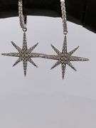 CERTIFIED BRAND NEW 14K WHITE GOLD DIAMOND DANGLE EARRINGS