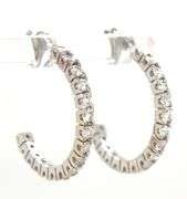 14kt White gold lab grown diamond half hoops