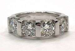 14 K White Gold Plate Stunning 4 Stone White Fire Moissanite Ring