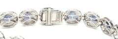 Enamoring Designer Oscar Friedman 9.76CTW Oval Faceted Tanzanite & Diamond Bracelet in 14K White Gol