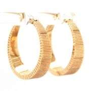 Nice Ridged 14K YG Nickel Sized Hoop Earrings