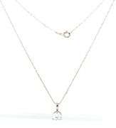14kt White gold lab grown diamond pendant on chian