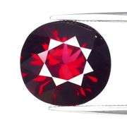 Premium VVS grade 5.93ct top raspberry red Rhodolite Garnet from Tanzania!