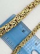 Italian 14KT Yellow Gold Gratuated 4MM to7MM Byzantine Necklace