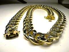 Huge 183.5 Gram Yellow Gold Plate Cuban Curb Link Chain Necklace