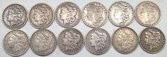 Lot of 12 Morgan Silver Dollars | Mixed Dates & Mints | 1878–1899 | Original U.S. Silver Coins
