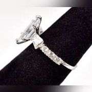CZ Gemstone Ring in Sterling Silver.