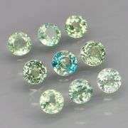 Exotic 2.70ct 9pc single vein blue green Sapphire set