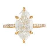 18kt Yellow gold 4.08ct lab grown marquise in diamond setting engagement ring