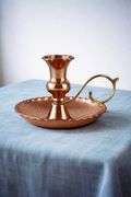 Handcrafted Turkish Copper Candlestick Holder