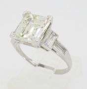 3.95CTW GIA Certified Art Deco Diamond Ring