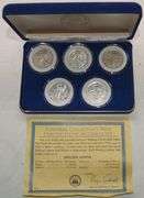 1941-D, 1942, 1943, 1944-S, 1945 Set of 5 Walking Liberty Half Dollars – Original Box & COA