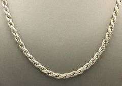 Italian heavy 925 sterling silver rope chain necklace