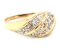 Tasteful 14K YG Pave Set Diamond Ring