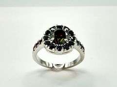 Impressive 14 Kt White Gold Plate 2.75 Ct Black Moissanite Ring