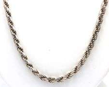 Italian Vintage 925 sterling silver rope chain necklace