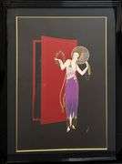 Erte "New Year's Eve" Estate Serigraph with Foil Stamping Framed