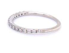 14kt White Gold 1/6ctw Round Brilliant Cut Diamond Prong Set Band