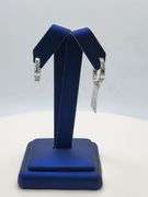 Classy 14k White Gold Diamond Hoop Earrings