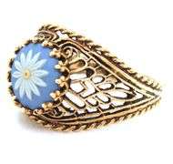 Sweet 14K YG Filigree Ring with Daisy