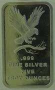 Eagle Prospector and Donkey 5 oz .999 Silver Bar