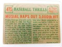 Musial Raps Out 3000th Hit Baseball Card