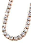 Unbelievable! 61.3 CTTW Lab Diamond Riviere Necklace in  14KT Rose Gold