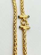 Italian 14KT Yellow Gold 5MM Franco Chain necklace With Black Onyx Springring Clasp