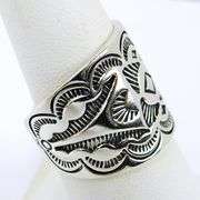 Carolyn Pollack Wide Sterling Cigar Band Ring, 7.5