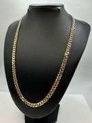 Sharp 14 Kt. 34.9 Gram Gold Plated Cuban Link Chain Necklace