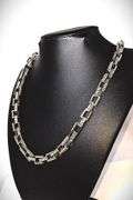 Huge 56.8 Gram 14 Kt White Gold Plated Rolo Box  Chain Link Necklace