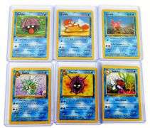 6 Pokémon 1999 1st Edition Trade Cards