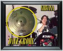Dave Grohl Nirvana Foo Fighters Signed Zildjian Cymbal Display ACOA