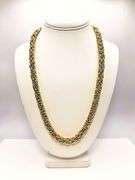 Huge 97.8 Yellow Gold Plated Byzantine Chain Necklace