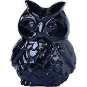 Hand-Carved Black Obsidian Owl