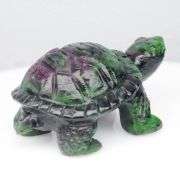 Deep color in this adorable 110.30ct Ruby in Zoisite Turtle