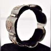 Aztec Designed Bracelet in Sterling Silver with 18k Yellow Gold Plating.