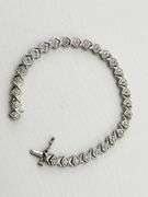 925 Sterling Silver "S" Link Diamond Tennis Bracelet