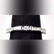 Cz Gemstone Ring in Sterling Silver.