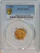 Blazing virtual Gem BU 1926 $2.50 Indian Gold Piece. PCGS MS64